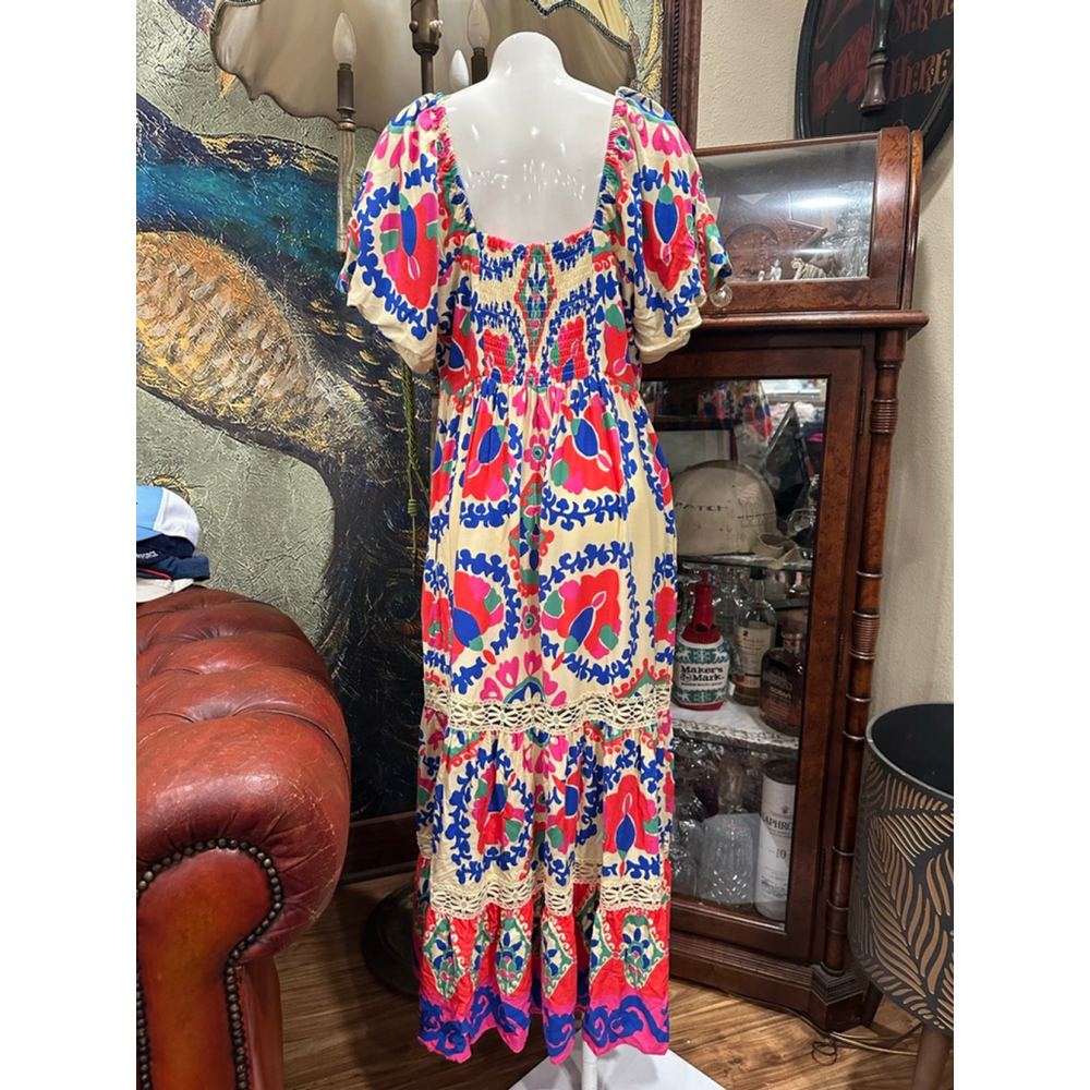 Vince Camuto Petite Maxi Dress Beige Multicolor - Picture 4 of 6